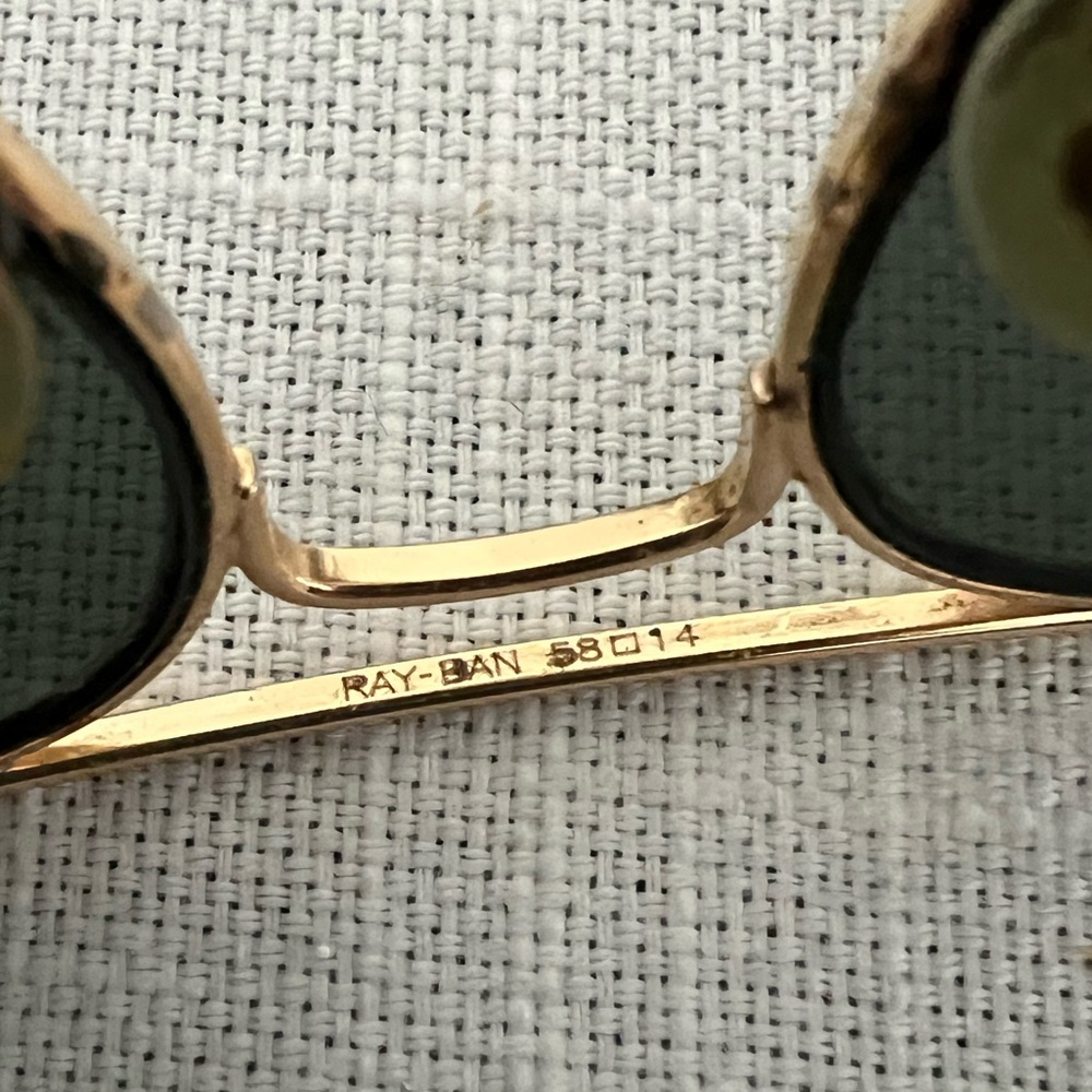 Vintage Ray Ban Bausch Gold 58mm Aviator Sunglasses 58-14 - Picture 13 of 13